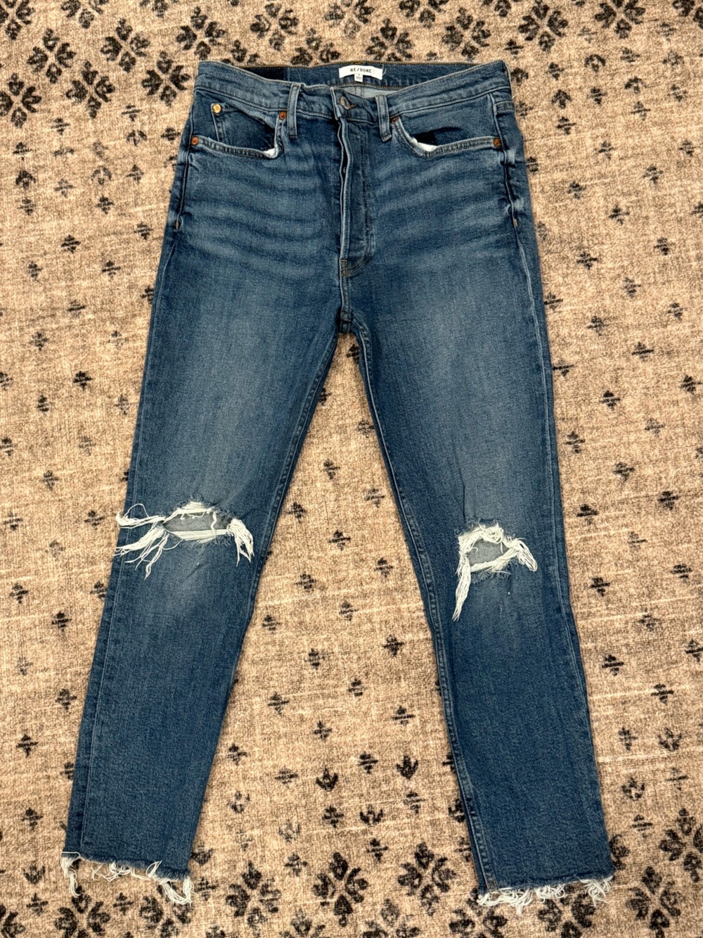Re/Done 90s High Rise Ankle Crop Jeans